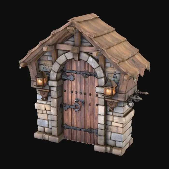 3D model for Medieval Gatehouse Door