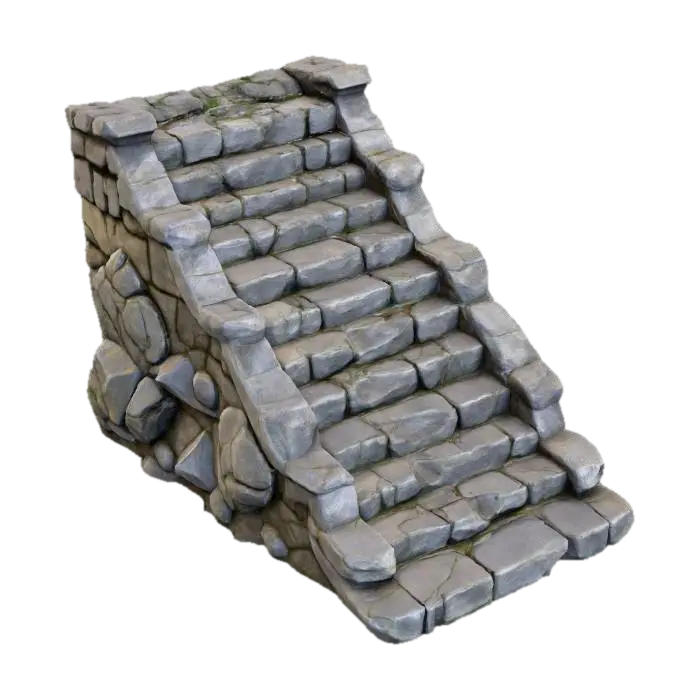 Stone Staircase - Rock 3D-model, gegenereerd door AI