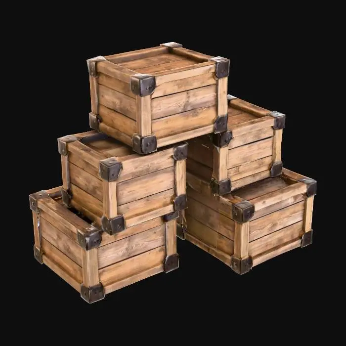 3D model for Stacked Wooden Crates