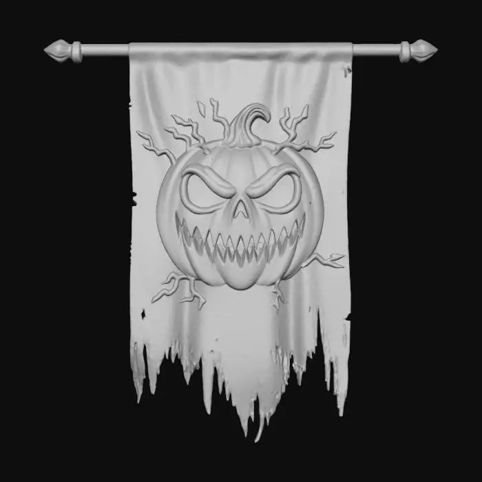 3D model for Haunting Pumpkin Banner, #Halloween2025#