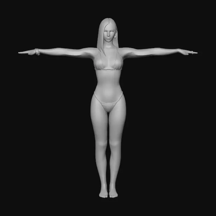 3D model for Model in Green Bikini