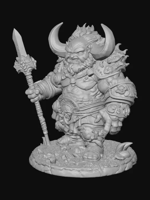 3D model for Horned Dwarf Warlord