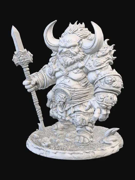 3D model for Horned Dwarf Warlord