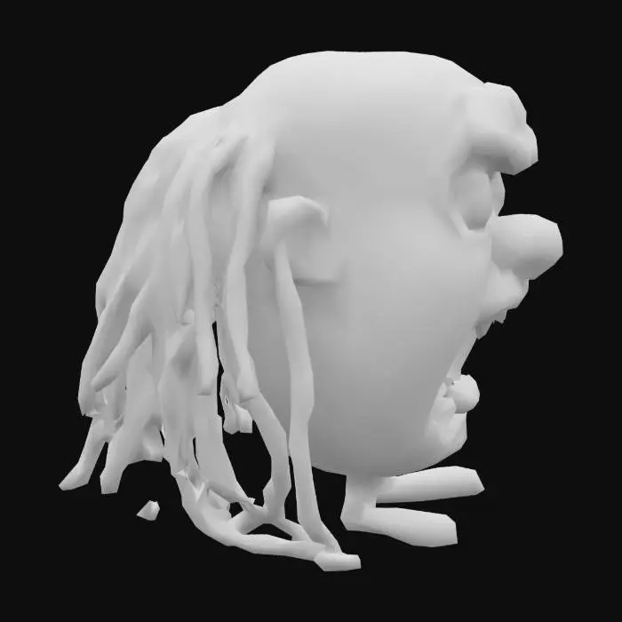 3D model for Большая голова с открытым ртом кричит