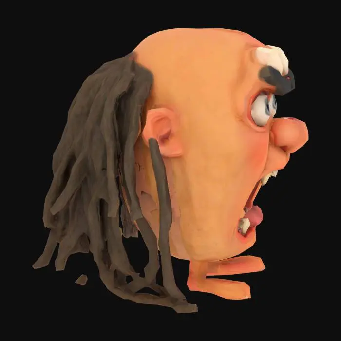 3D model for Большая голова с открытым ртом кричит