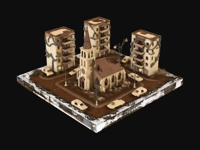 3D model for Abandoned City Block