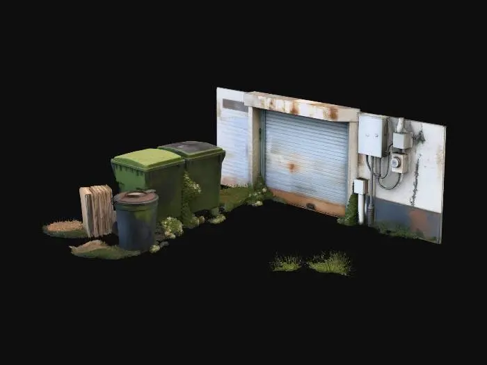 3D model for Rusty Roll-Up Door in an Alley