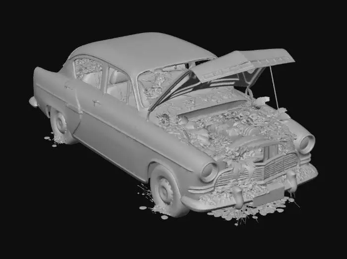 3D model for Old dusty vintage car