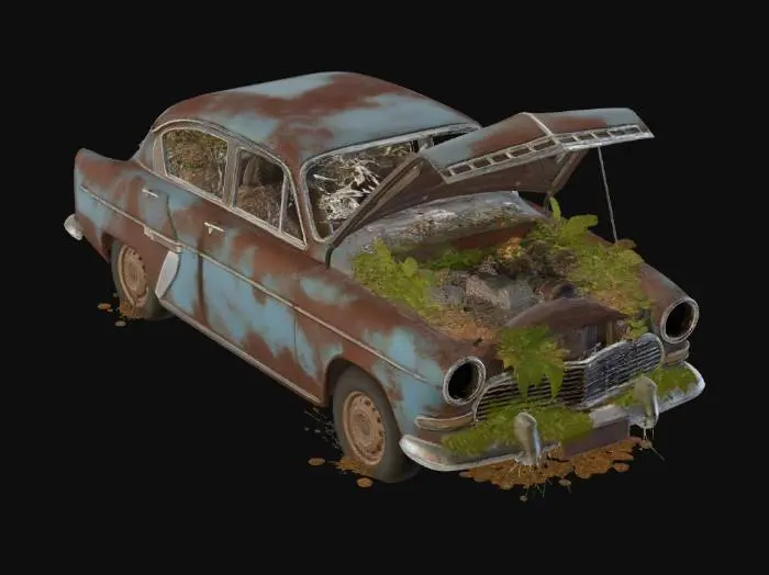 3D model for Old dusty vintage car