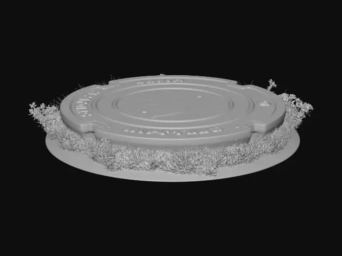 3D model for Moss-Covered Manhole