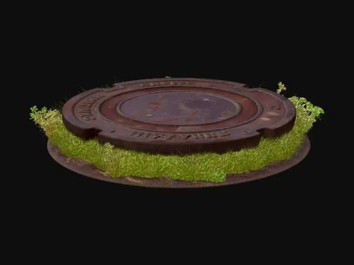 3D model for Moss-Covered Manhole
