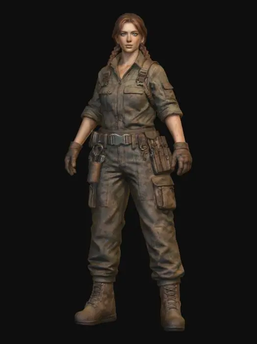 3D model for Post-Apocalyptic Military Survivor