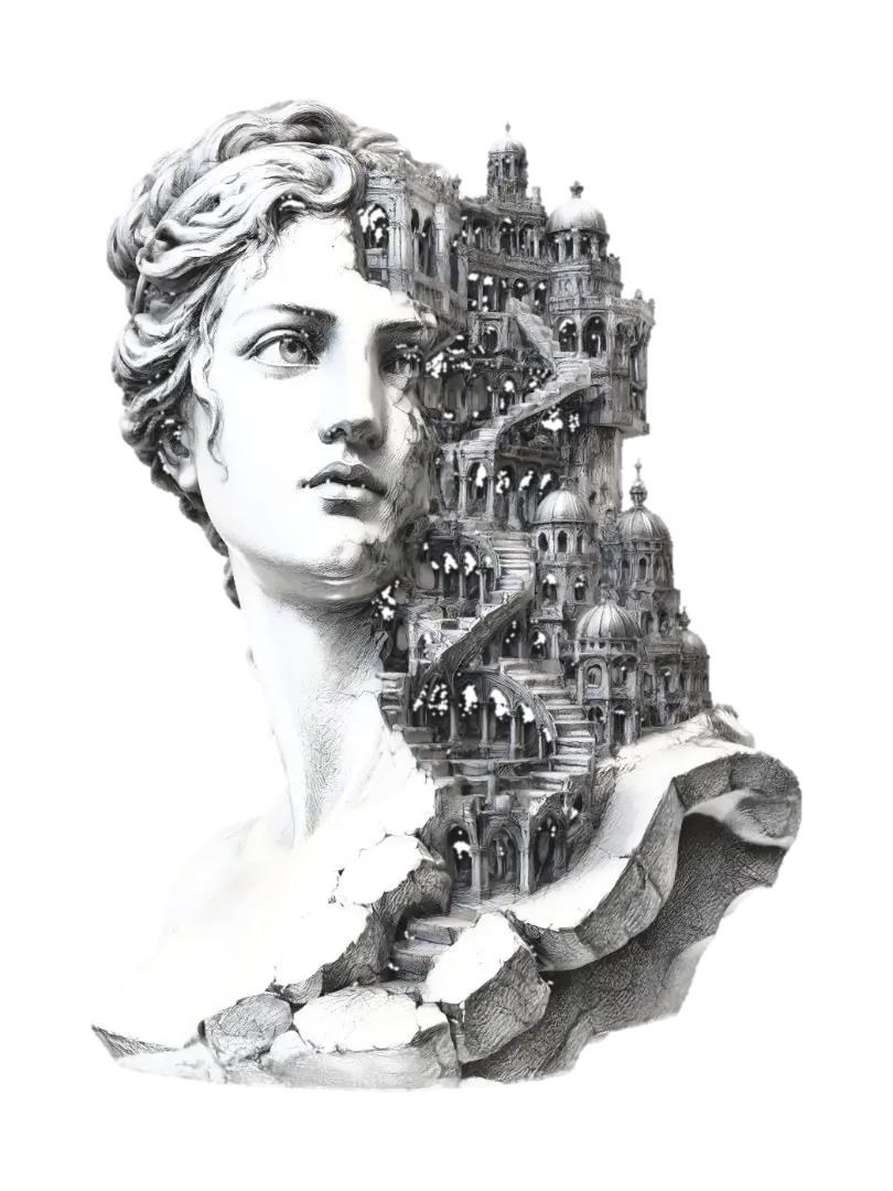Cracked Goddess and the Infinite Staircase - Statue 的 AI 生成 3D 模型