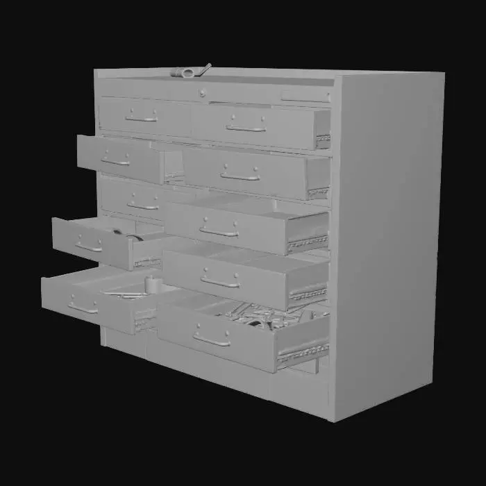 3D model for Rusted Green Tool Cabinet