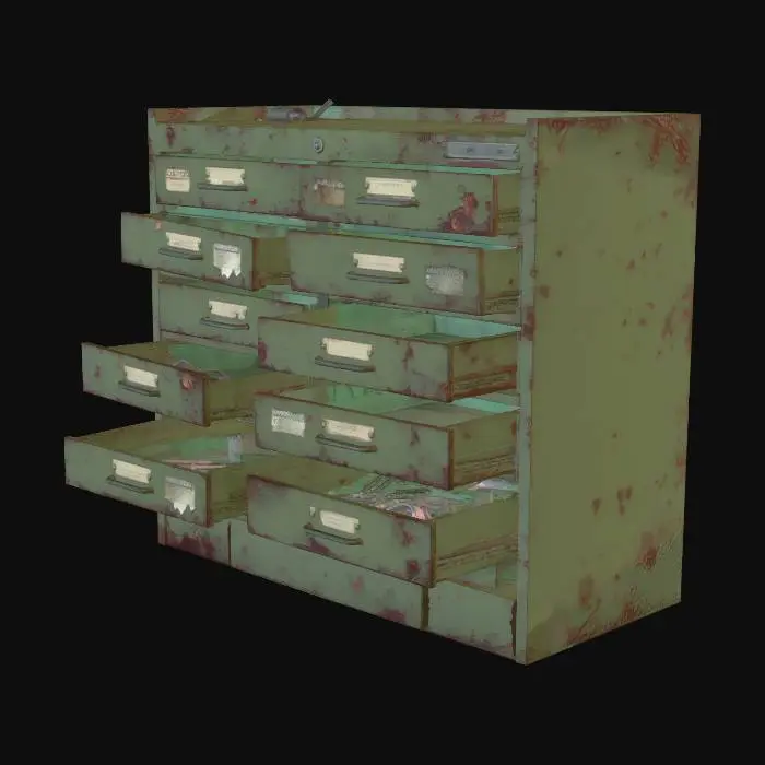 3D model for Rusted Green Tool Cabinet