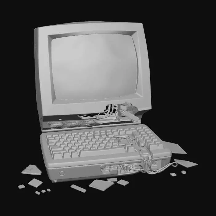 3D model for Broken CRT computer - Apocalyptic