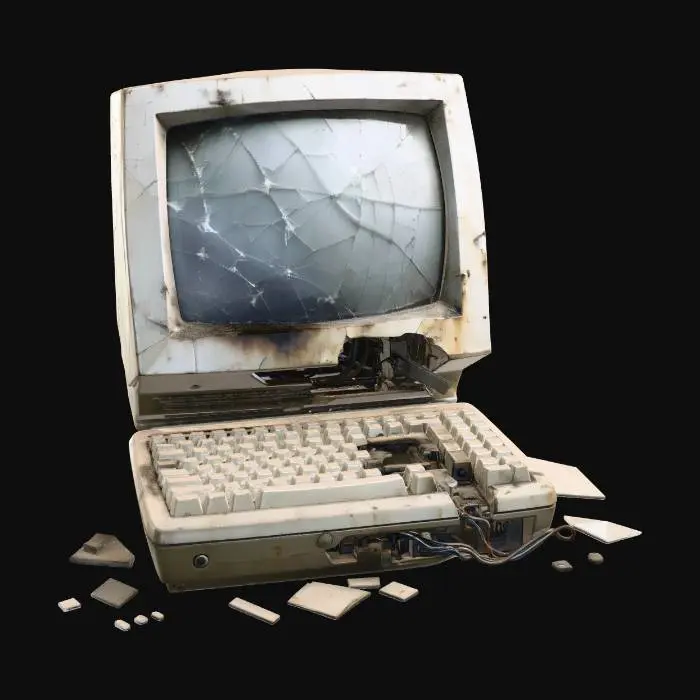 3D model for Broken CRT computer - Apocalyptic