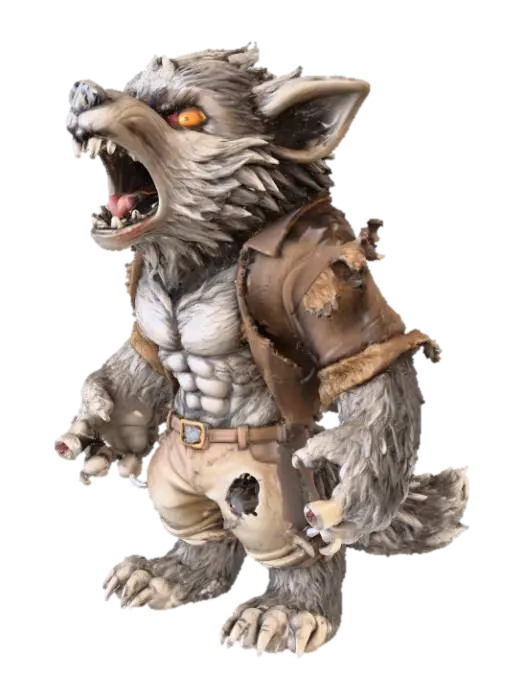 Fierce Toywolf 由 spillersusan4 创建 — 使用 Meshy AI 3D 生成器制作,免费下载 FBX OBJ GLB STL