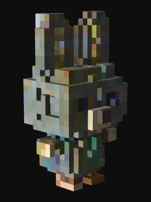 3D model for cute chibi jackrabbit