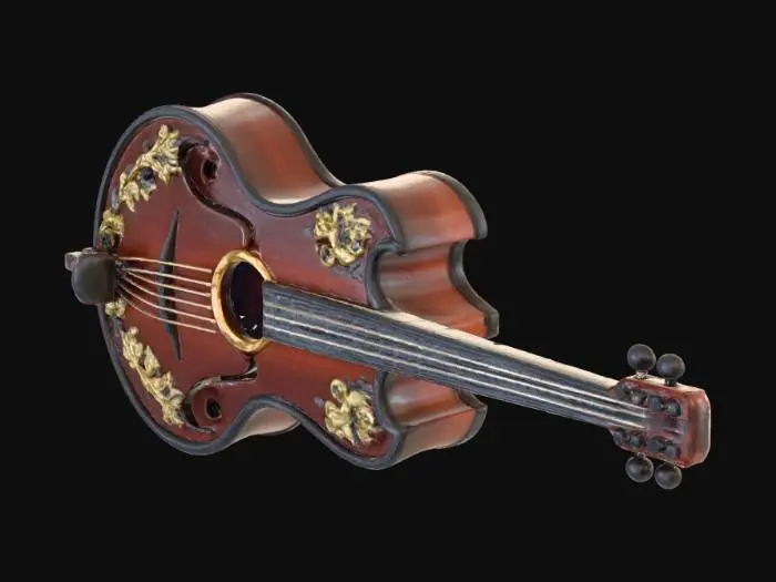 3D model for old but preserved contrabass, an antique relic, sounds amazing