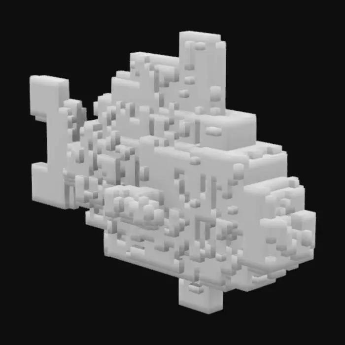 3D model for A realistic yellow and blue Flounder fish