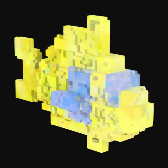 3D model for A realistic yellow and blue Flounder fish