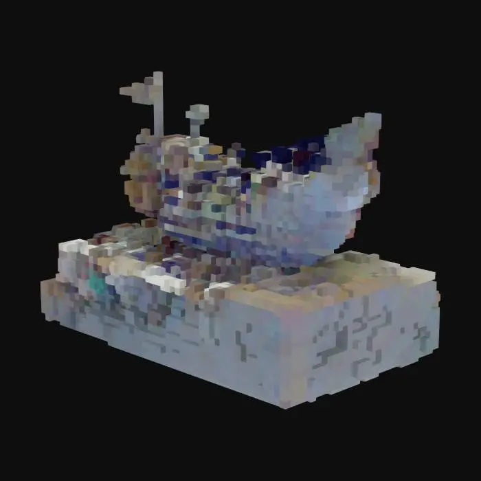 3D model for Back half of a shipwreck model