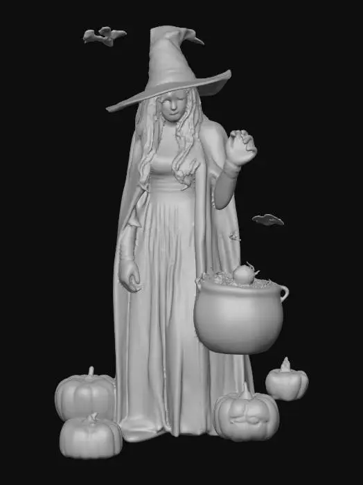 3D model for An evil witch lurks in the night, eyes of ember burn strong, in the wee hours of halloween
, #Halloween2025#