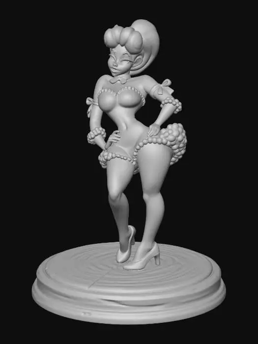 3D model for Scarlet Bombshell on a Wooden Pedestal