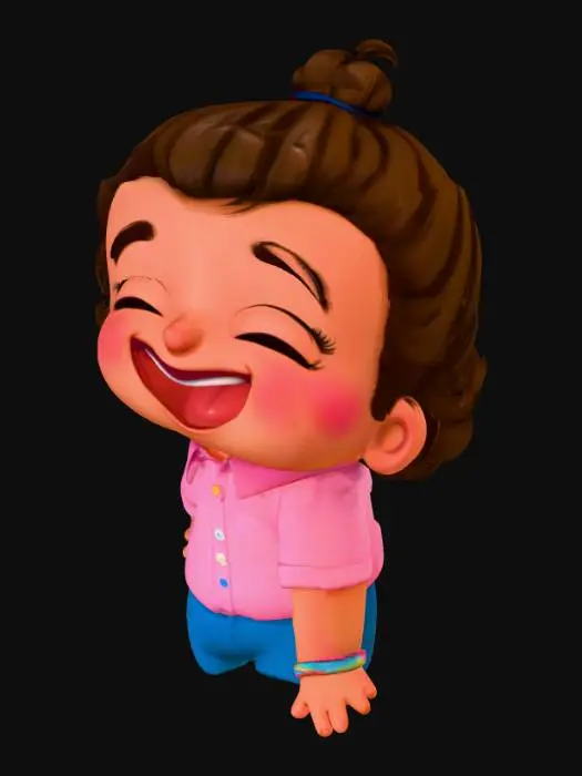3D model for Joyful Toddler Illustration