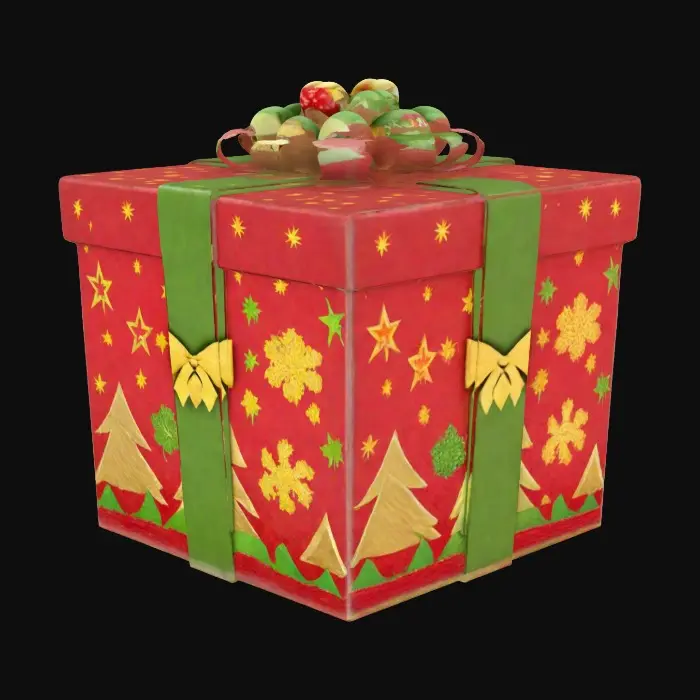 3D model for #ChristmasAdventure#, Festive Gift Box