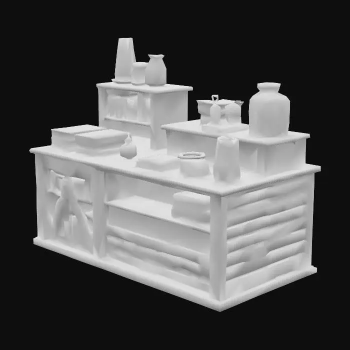 3D model for Store Display with wood

