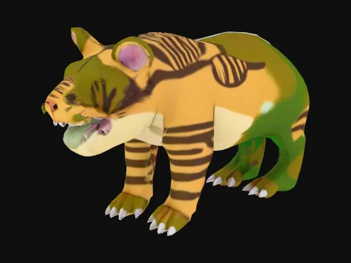 3D model for a tribbethere: the meganuck (serina, 2 forelegs, 1 tail that act as hind leg)