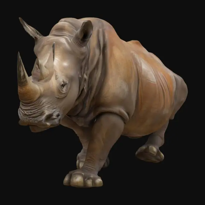 3D model for a white rhino