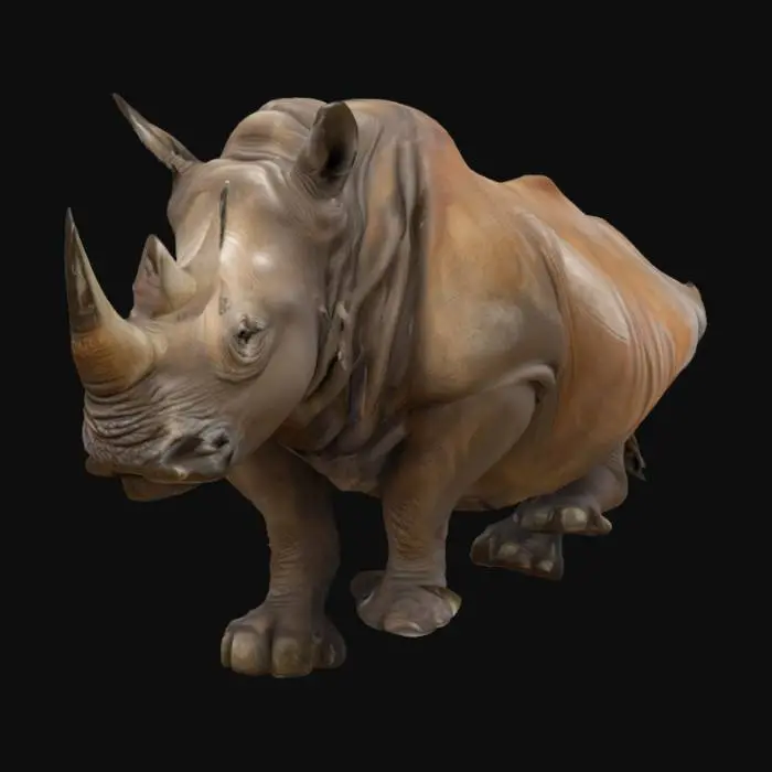 3D model for a white rhino