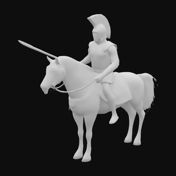 3D model for [Athens] An Ancient Man Riding On The brown Horse With His Sword, #AroundTheWorld#