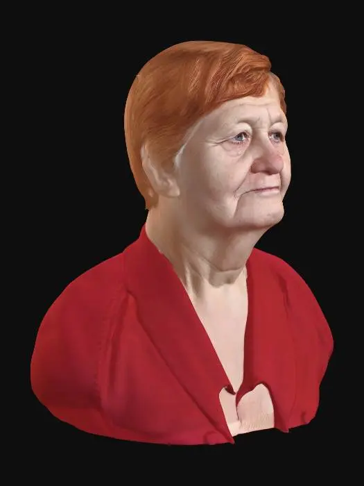 3D model for Red-Headed Elderly Woman Portrait