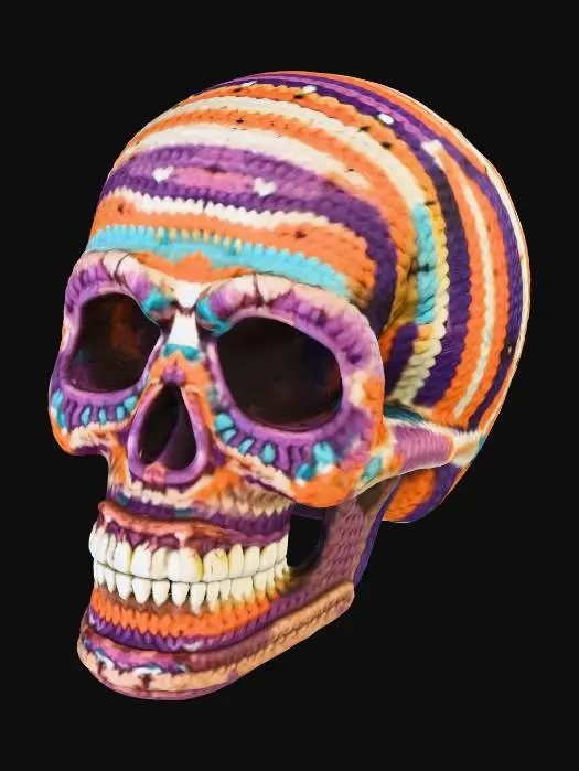 3D model for Colorful Crochet Skull