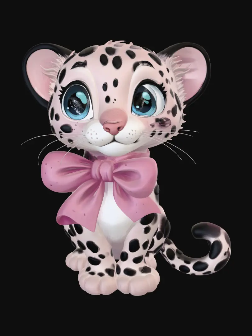 Leopard Cub with Pink Bow