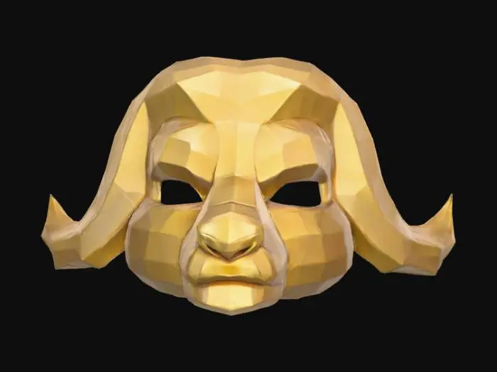 3D model for lowpoly buffalo mask squid games