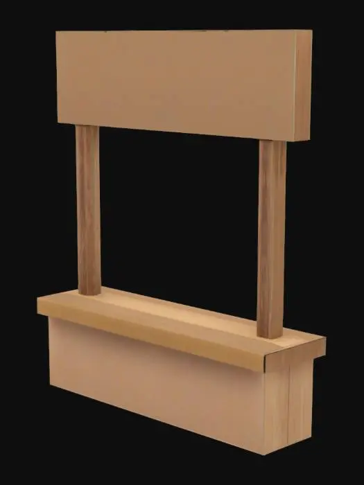3D model for Wooden Vendor Stand