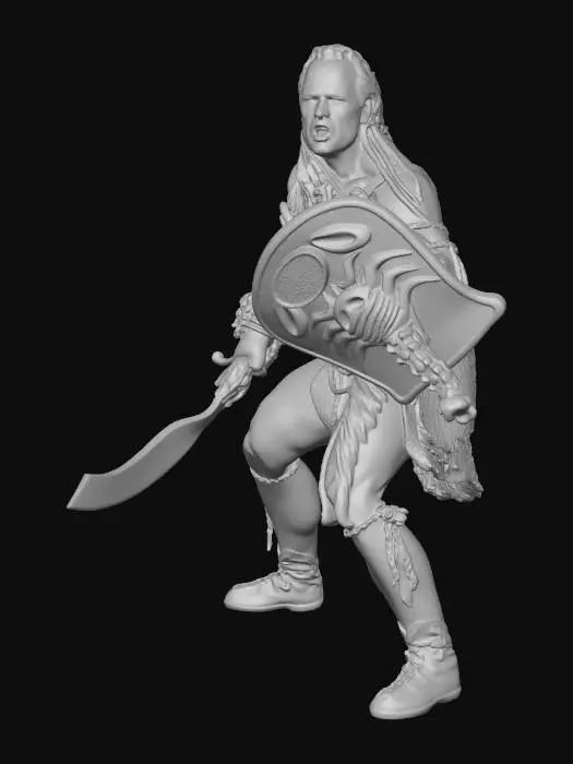 3D model for Barbarian Warrior with Shield