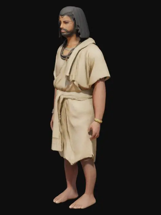 3D model for ancient egyptian male slave clothing. only cloth, no human.