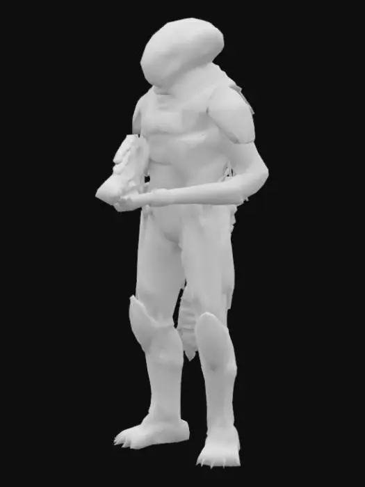 3D model for een buitenaards wezen met een geweer en bescherming en hij komt uit de film star wars