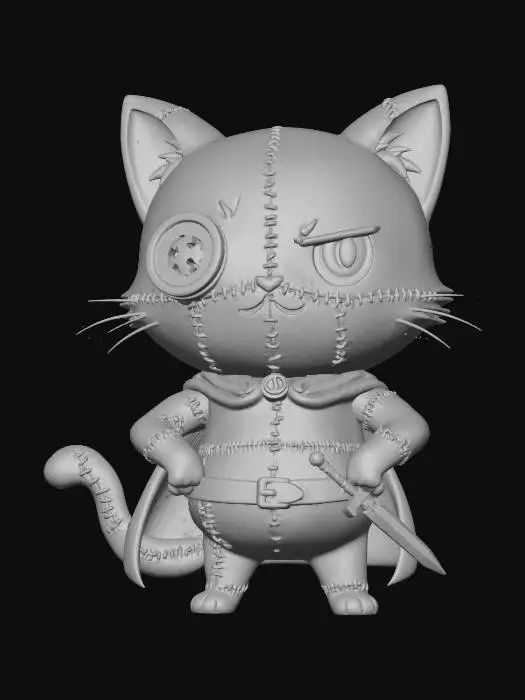 3D model for Patchwork Warrior Cat