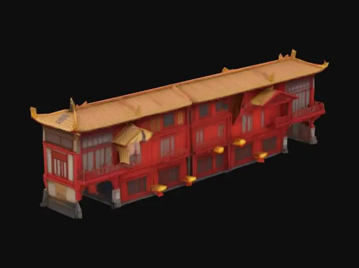3D model for erstelle mir eine paar  häüser im chinatown style 
