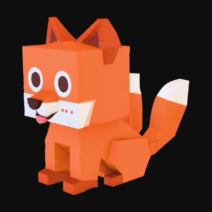 3D model for Playful Fox Cube