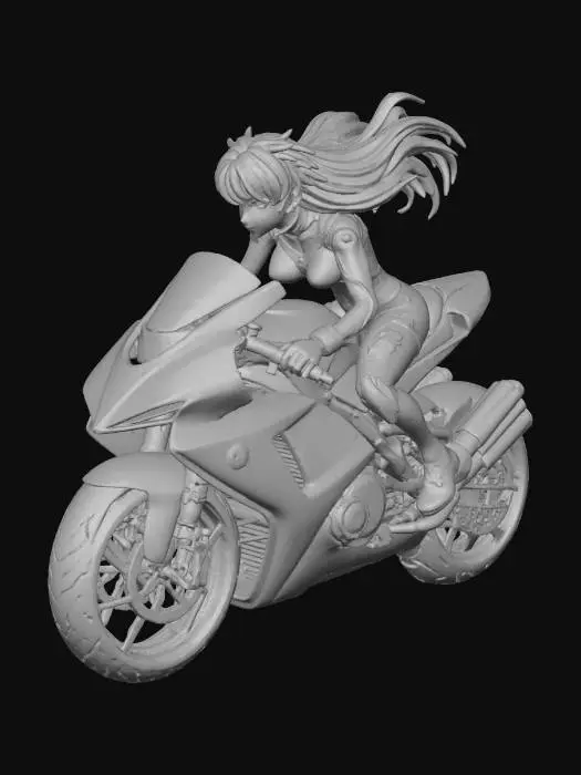 3D model for バイクに乗る惣流アスカラングレー