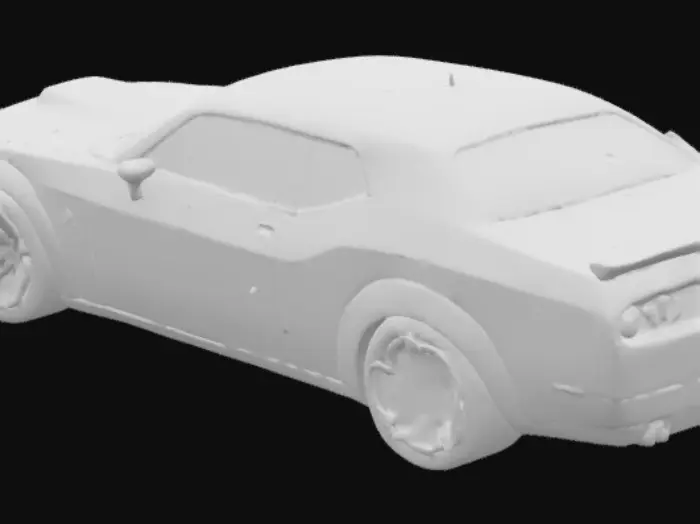 3D model for Create a dodge challenger that is purple with black wheels 