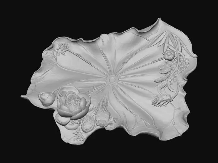 3D model for Lotus Carving Plate